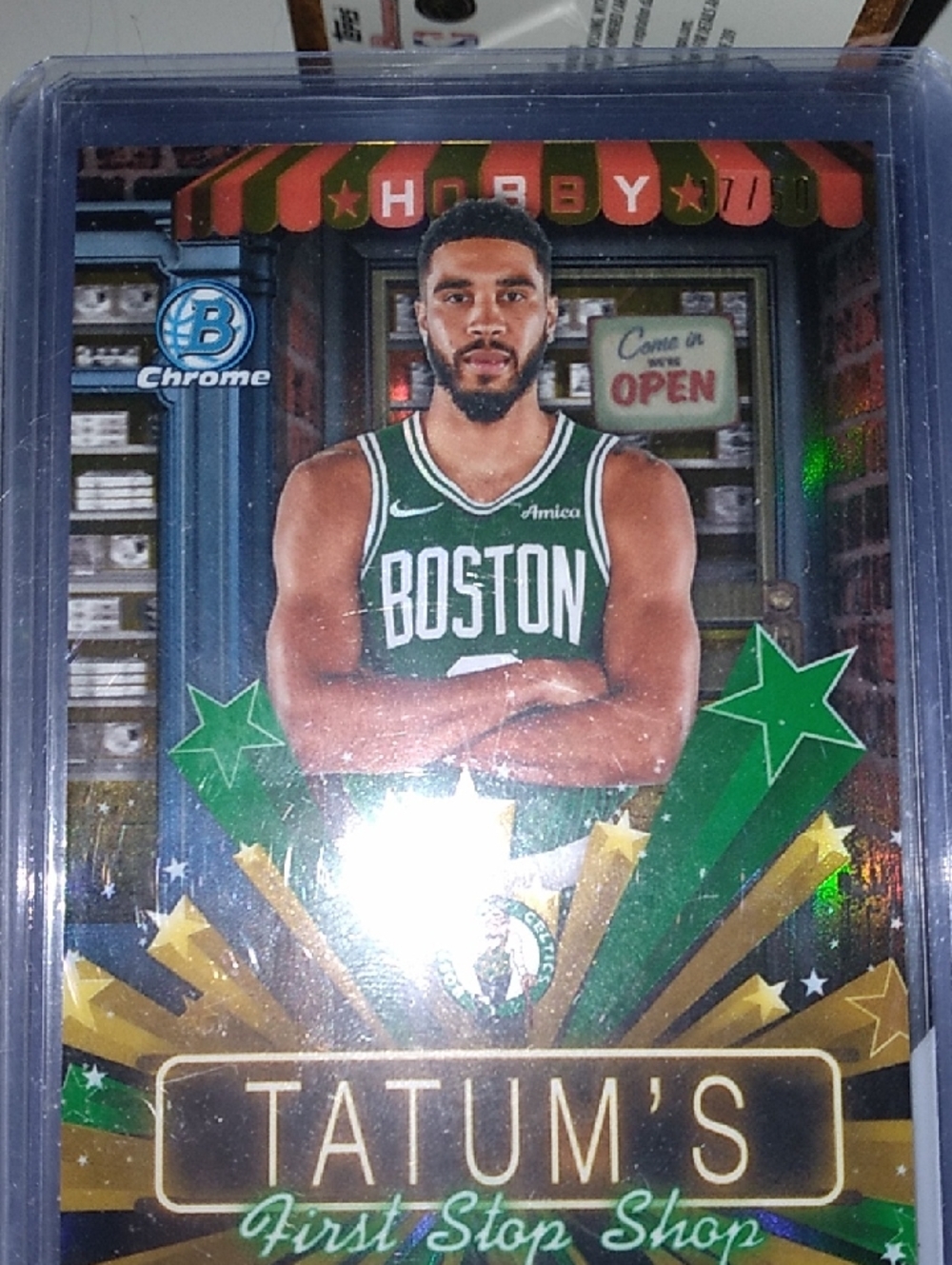 Topps Chrome Boston Green & Gold Jayson Tatum Trading Card